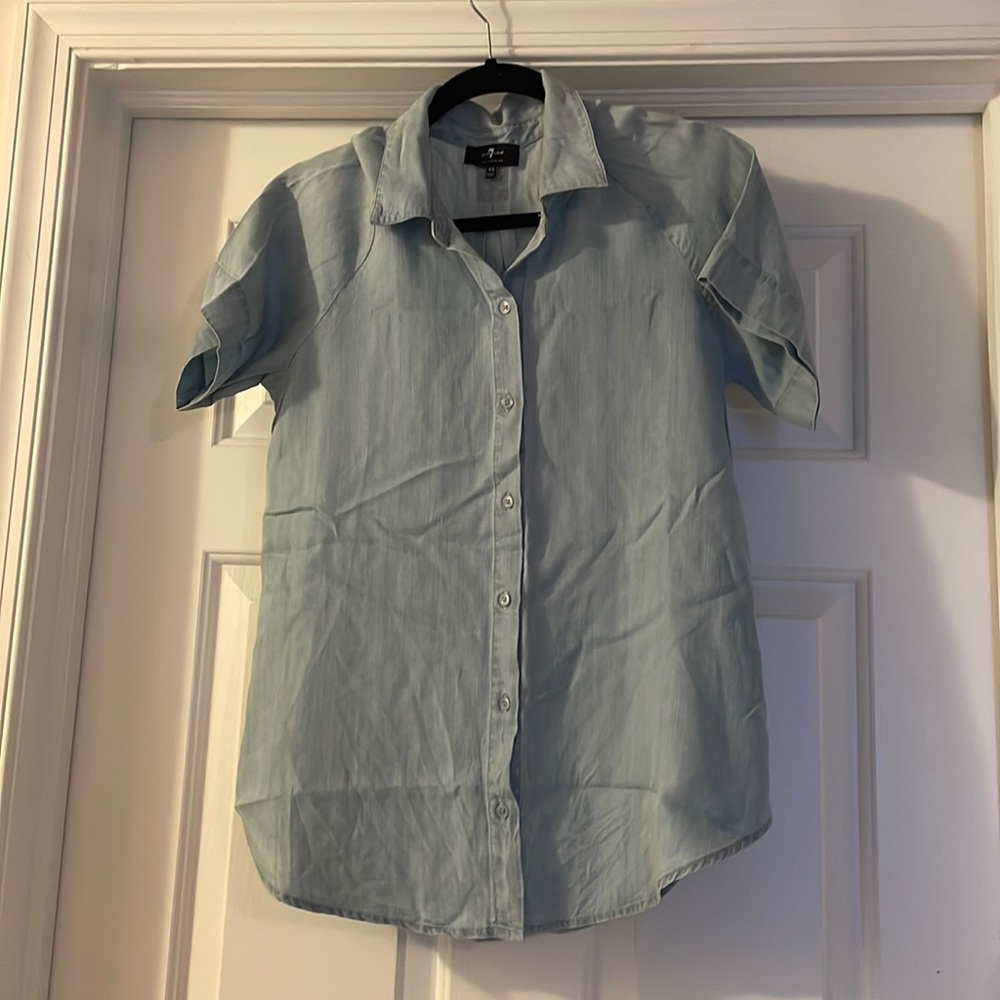 7 for all mankind Comfortable Denim Blouse
